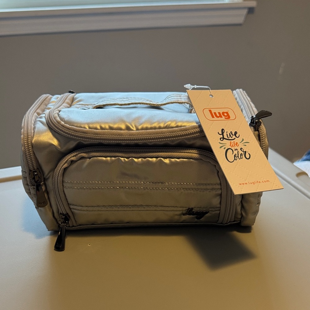 Lug Metallic Silver Mini Trolly Toiletry Bag